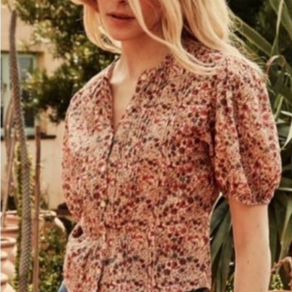 DOEN Narcissa Top in Pink Floral Valley